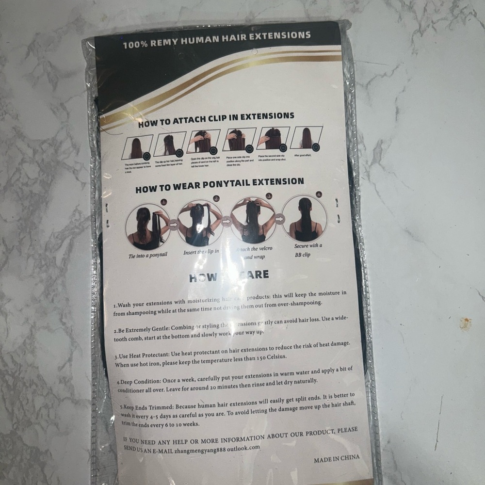 Black Remy Human Hair Extensions - Picture 5 of 5